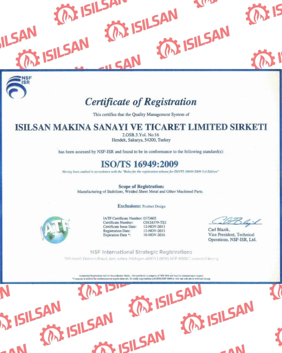 Otomotiv Kalite Yönetim Sistemi Belgesi - ISO/TS 16494:2009